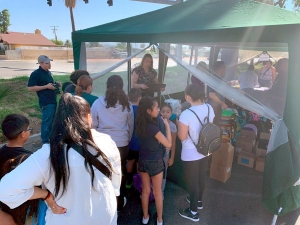 In line for backpacks