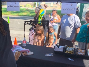 Girl waiting for popcorn