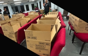 Food boxes ready to be filled