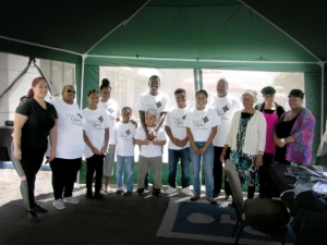 Backpack giveaway event crew