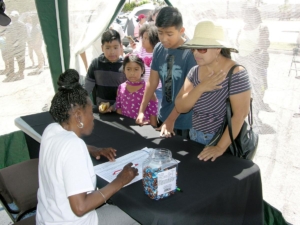 Registration check-in station
