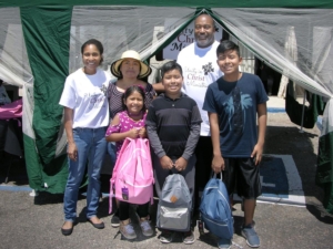 Happy backpack recipients