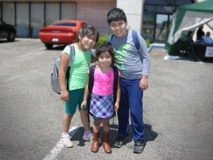 Happy backpack recipients